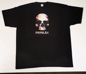 Zwart T-shirt met Fryslan Skull - M - Fruit Of The Loom Heavy