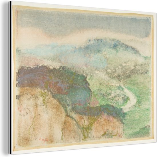 Wanddecoratie Metaal - Aluminium Schilderij Industrieel - Landscape - Schilderij van Edgar Degas - 80x60 cm - Dibond - Foto op aluminium - Industriële muurdecoratie - Voor de woonkamer/slaapkamer