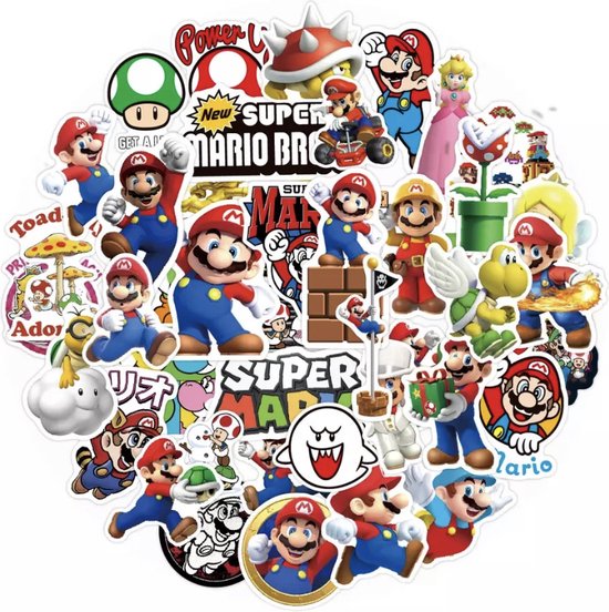 Super Mario Stickers 50 Stuks Luxe Stickers Laptop Stickers