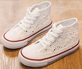 Kinderschoenen | Sneakers | Kant | Wit | Maat 27 | Lente | Zomer | Look a like Converse All Stars | Valt maat groter (maat 28)
