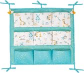 Organisateur de lit de Bébé 54 x 49 cm - Sac de parc - Organisateur de salle de bain design vert - Boîte de Opbergbox - Organisateur de lit de Bébé - 9 poches multifonctionnel