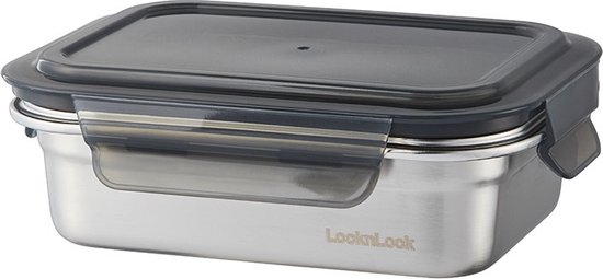 Lock&Lock Récipient alimentaire en acier inoxydable - Boîte de rangement avec couvercle - (petite) Boîte à lunch - 600 ml - Étanche - Sans BPA - Empilable - Durable