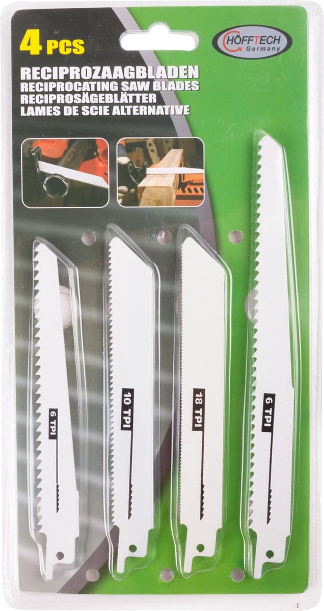 Hofftech Reciprozaagbladen - Diverse materialen - 150 mm en 200 mm - 4 stuks van Hofftech — afbeelding 3