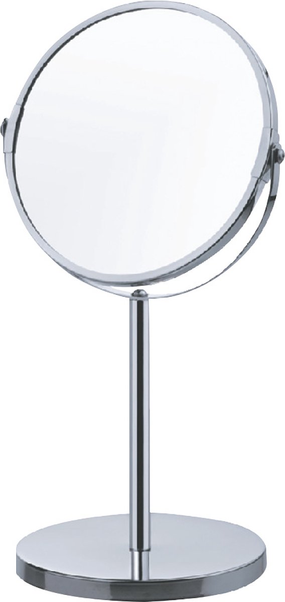 UNIQ Make-up Spiegel met 5x Vegroting - Make-up en Scheer Spiegel - Staande spiegel - Zilver