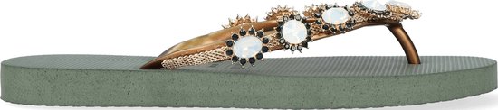 Uzurii Pearl Monroe Dames Slippers Army Green | Groen | Kunststof | Maat 37/38 | 18.230.01