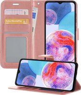 Hoesje Geschikt voor Samsung A23 Hoesje Book Case Hoes Wallet Cover - Hoes Geschikt voor Samsung Galaxy A23 Hoesje Bookcase Hoes - Rosé goud