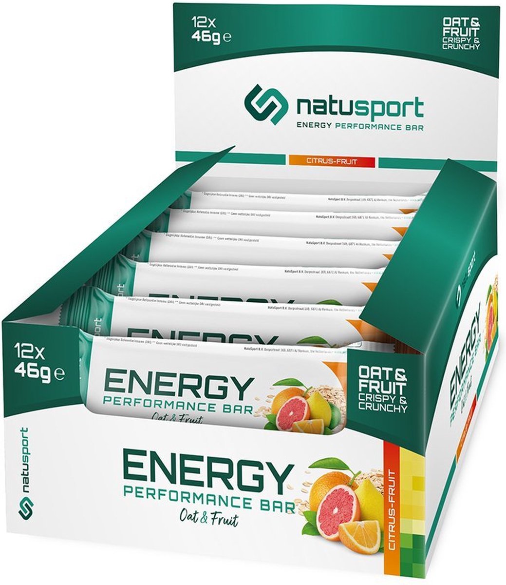 Goedkoopste Natusport Energy Performance Bar Oat & Fruit - Citrus Fruit (12 x 46 gram) energiereep