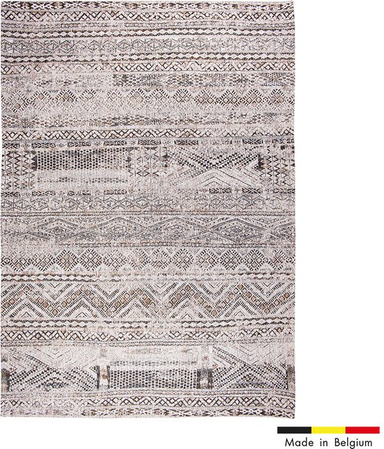 9114 Antiquarian Kelim Medina White Vloerkleed - 170x240  - Rechthoek - Laagpolig,Vintage Tapijt - Modern - Beige, Grijs
