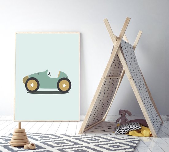 Kinder Vloerkleed Kids Kinderkamer Raceauto Rood Vloerkleed - Veilig & Comfortabel Spelen
