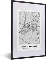 Fotolijst incl. Poster - Stadskaart - Plattegrond - Lichtenvoorde - Kaart - 40x60 cm - Posterlijst