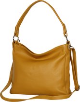 AmbraModa GLX35 - sac à main italien sac à bandoulière sac à bandoulière en cuir véritable jaune moutarde