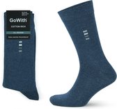GoWith - katoen sokken - 5 paar - sokken heren - kleur blauw - maat 43-46