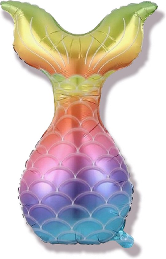 Zeemeermin regenboog Staart Ballon - Ballonnen - Ballonnen Verjaardag - Zeemeerminstaart  - 85 x 52 cm