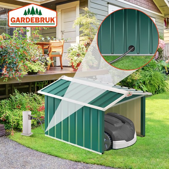 Gardebruk Robotmaaier Garage - Zadeldak Metaal 86x100x63cm Groen van Gardebruk — afbeelding 4
