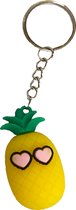 Sleutelhanger ananas - Zomer - Vrucht - Fruit sleutelhanger - Geel - Rubber