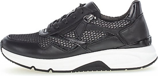 Gabor rollingsoft sensitive 96.896.57 - dames rollende wandelsneaker - zwart - maat 41 (EU) 7.5 (UK)