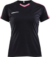 Craft Progress Contrast Shirt Korte Mouw Dames - Zwart / Roze | Maat: L