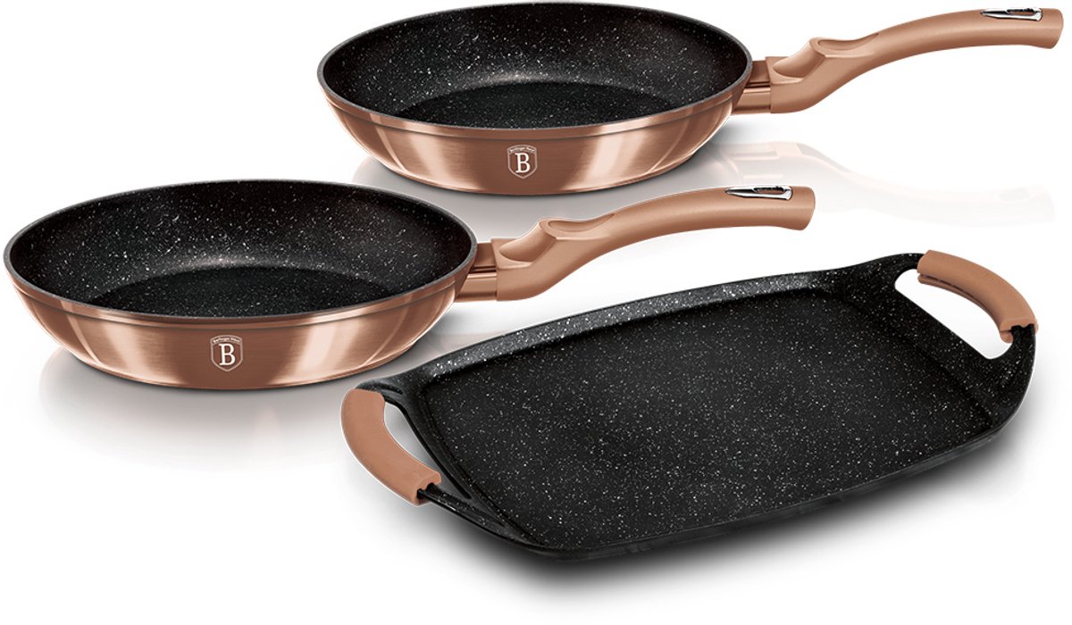 Berlinger Haus 1669 - 3 delige pannenset - Metallic line - Rose goud