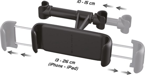 Caliber Tablet en telefoon Houder voor 7 tot 12.9 inch Auto Hoofdsteun Draaibaar (CNC17)