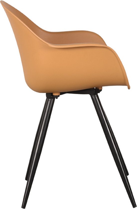 LABEL51 Chaise de salle à manger Luca - Jaune - Plastique