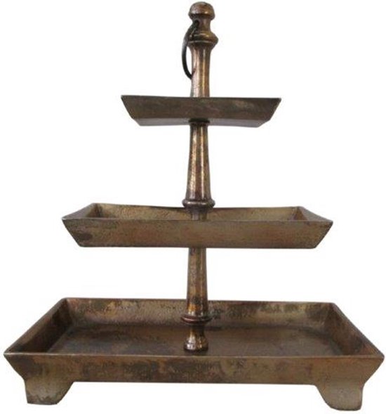 Foto: Deco4yourhome etagere 3 laags antiek goud antique brass shiny boston