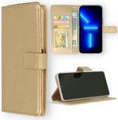 Apple iPhone 14 Pro Case Goud - Wallet Book Case - Porte-cartes et languette magnétique