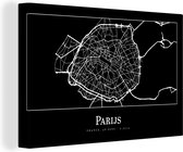Tableau Tableau Paris - Carte - Carte - Plan de Ville - 140x90 cm - Décoration murale