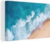 Canvas Schilderij Strand - Water - Zee - 30x20 cm - Wanddecoratie
