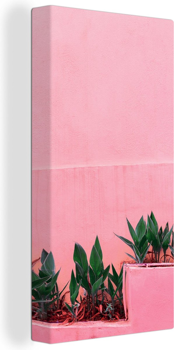 Canvas Schilderij Planten - Zomer - Verf - 40x80 cm - Wanddecoratie