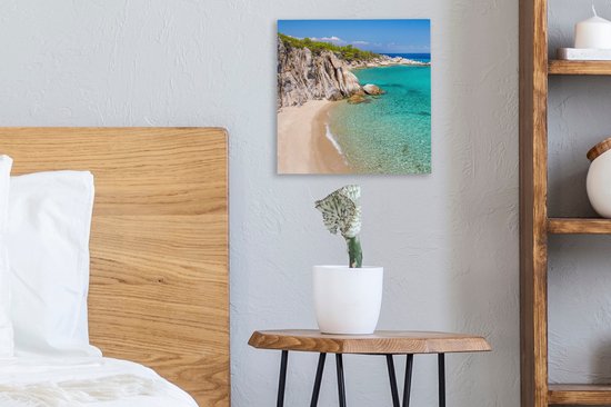 Toile Peinture Mer - Plage - Eté - 20x20 cm - Décoration murale