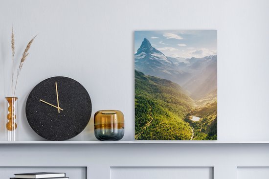 Tableau sur toile Montagnes - Plantes - Paysage - 30x40 cm - Décoration murale