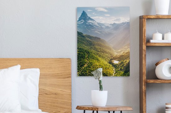 Tableau sur toile Montagnes - Plantes - Paysage - 30x40 cm - Décoration murale