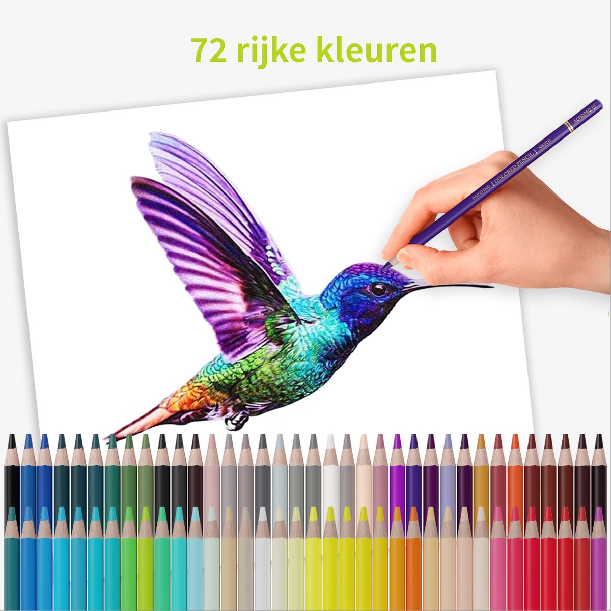 ACROPAQ Kleurpotloden 72 kleuren, Voor volwassenen, Stiften op oliebasis