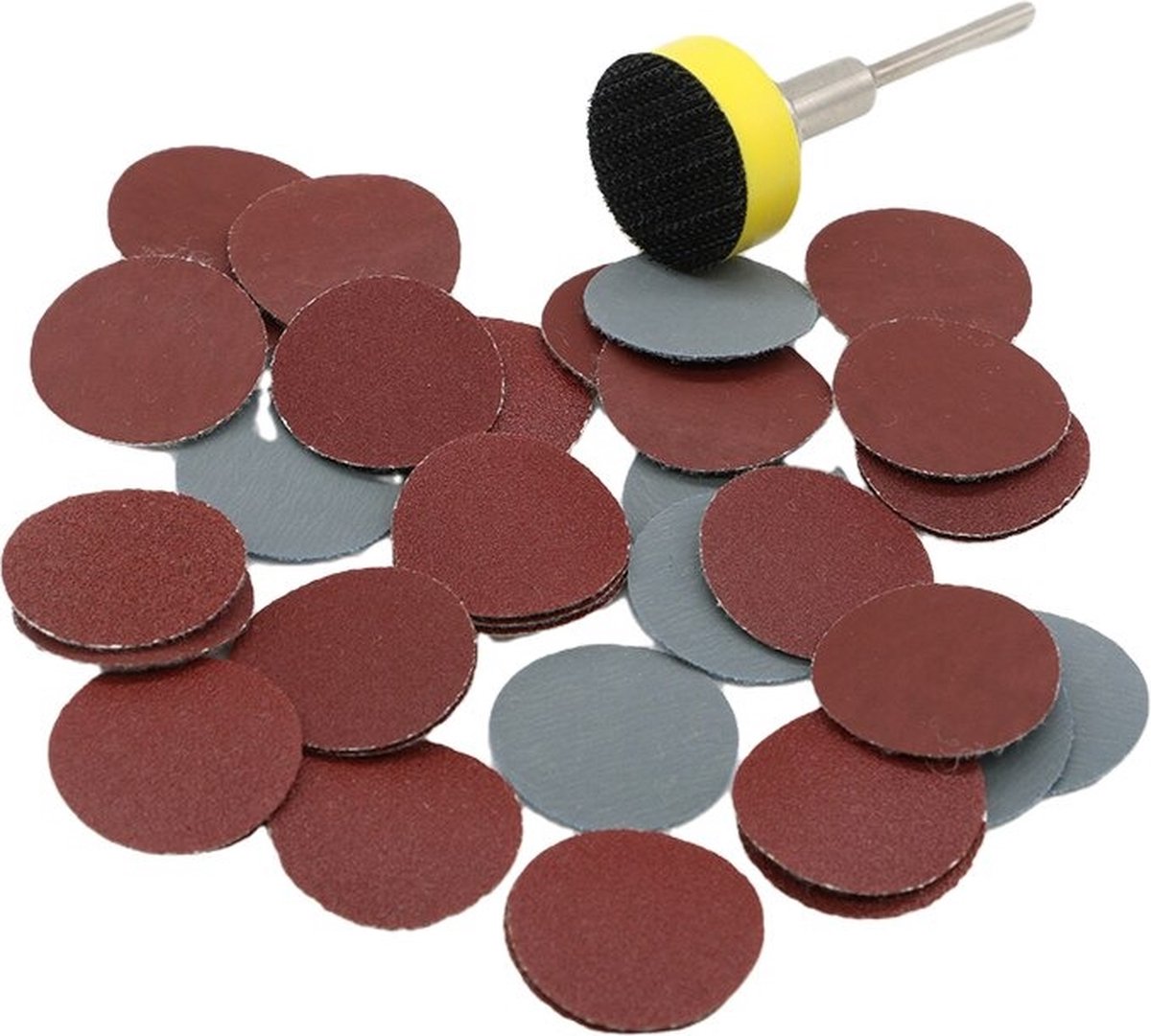 48 stuks 7,5 cm 500-600 Grit haak en lus schuursponsschijven
