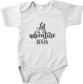 Zwangerschap Aankondiging - Let the adventure begin - Romper Wit - Maat 56 - Aankondiging Zwangerschap - Aankondiging Baby