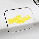 Bumpersticker - Rock N Roll - 5,7 X 14,8 - Geel