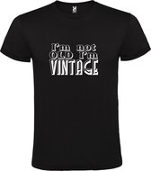 Zwart T-Shirt met “ I'm not Old I'm Vintage “ print  Wit Size 3XL