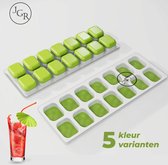Groen - IJsblokjesvorm siliconen met deksel - IJsvormpjes, herbruikbaar - IJsblokjesmaker zonder morsen, BPA vrij