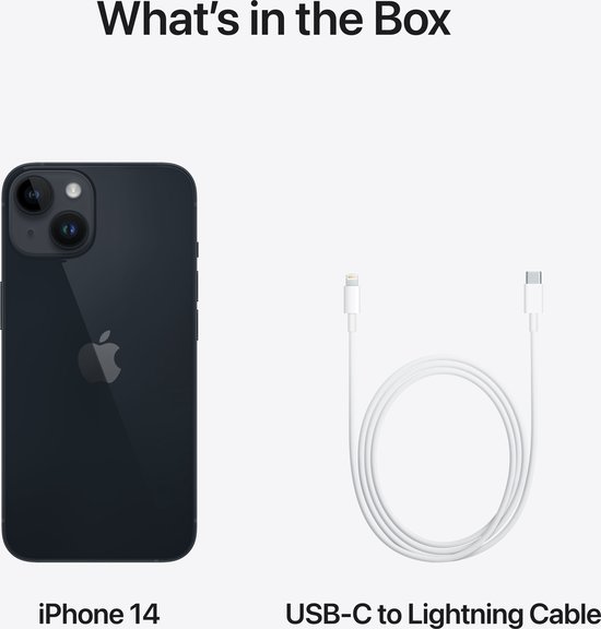 Apple iPhone 14 - 256GB - Dualcamera - Crashdetectie - Middernacht