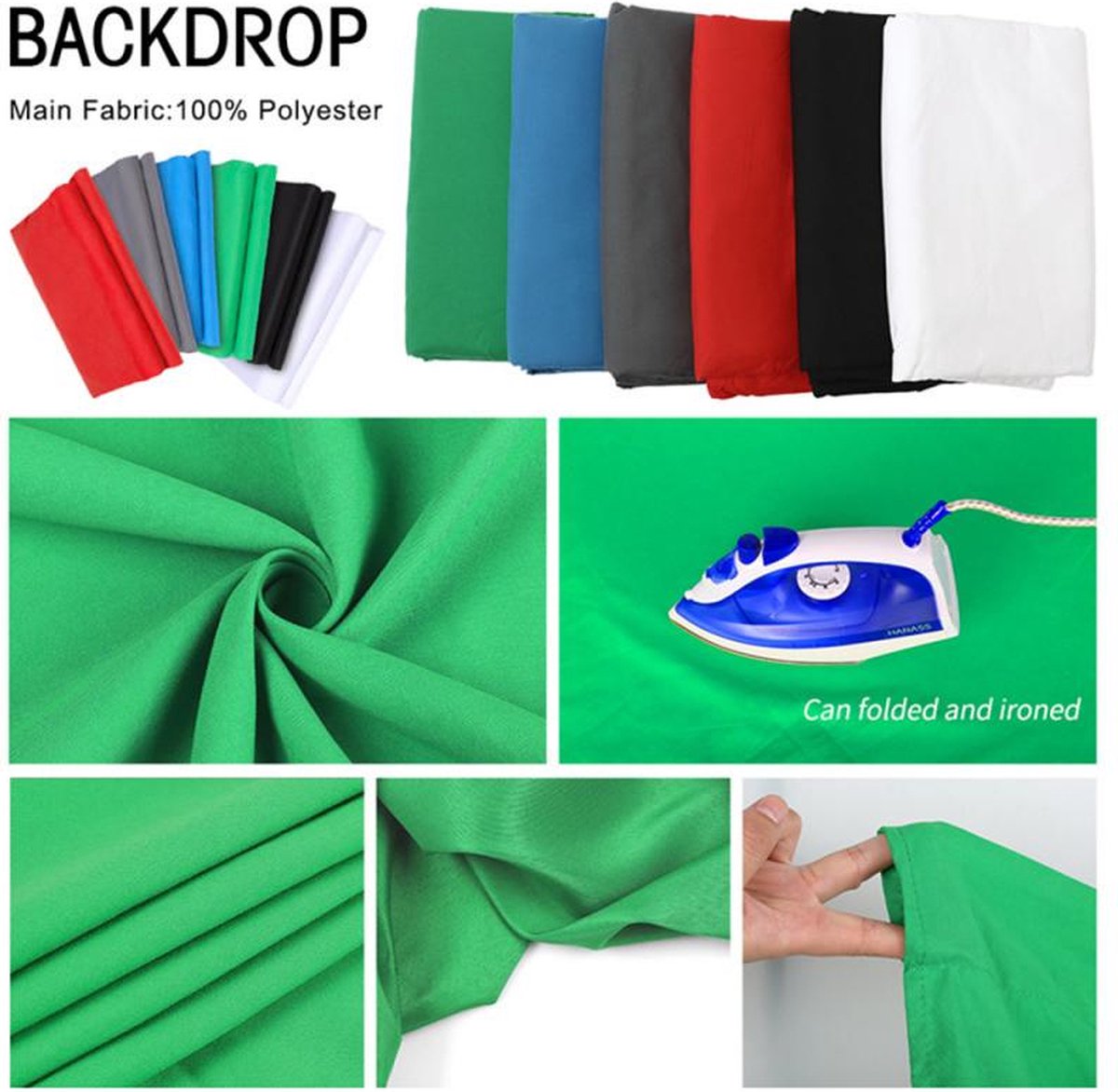 Miorkly Greenscreen Fotoachtergrond, 3 x 3,6 m, Dikke Grote
