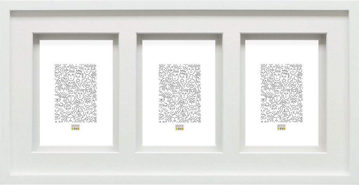 Deknudt Frames multifotolijst S67NK1 P3 - wit - passe-partout - 15x20 wit,3 foto's