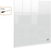 Nobo Draagbaar Mini A4 Whiteboard voor aan de Muur - 30 x 30 cm - Inclusief Whiteboard Marker en Bevestigingsmaterialen - Transparant Acryl