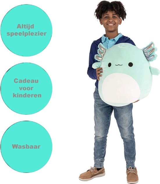 SNOWOLF Axolotl Gevuld kussen, lang kussen, pluche dier, speelgoed, zacht Kawaii knuffeldier, speelgoed, schattig omarmingskussen voor kinderen (50 cm, paars