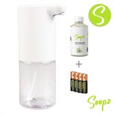 Trendy Comfort SET - Distributeur de savon automatique - Avec savon Soopz Aloë Vera - Avec piles - No contact - Wit - Distributeur de savon avec capteur - Distributeur de savon - 400ml - Distributeur de savon
