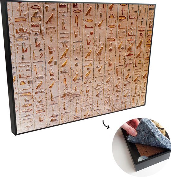 Tableau Déco Hiéroglyphes Égypte Ancienne - Impression Sur Toile 50x100 Cm - Sans Cadre - Décor Mural Salon Ou Bureau