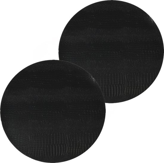 6x sets de table ronds noir pailleté 38 cm en plastique - Sous-verres  Assiettes | bol.com