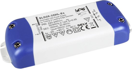 Self Electronics SLD40-1050IL-ES LED-driver Constante stroomsterkte 39.9 W 1050 mA 22 - 38 V/DC Dimbaar, Montage op ont