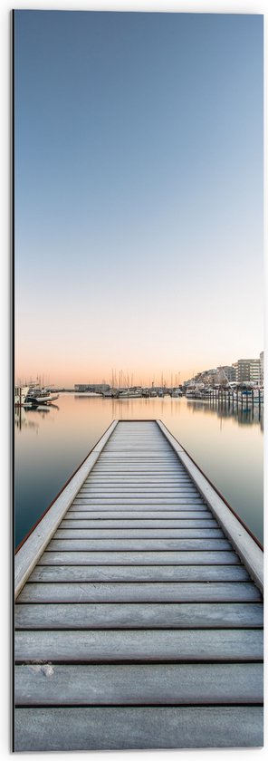 WallClassics - Dibond - Jetée avec Vue sur Water - 30x90 cm Photo sur Aluminium (Décoration murale en métal)