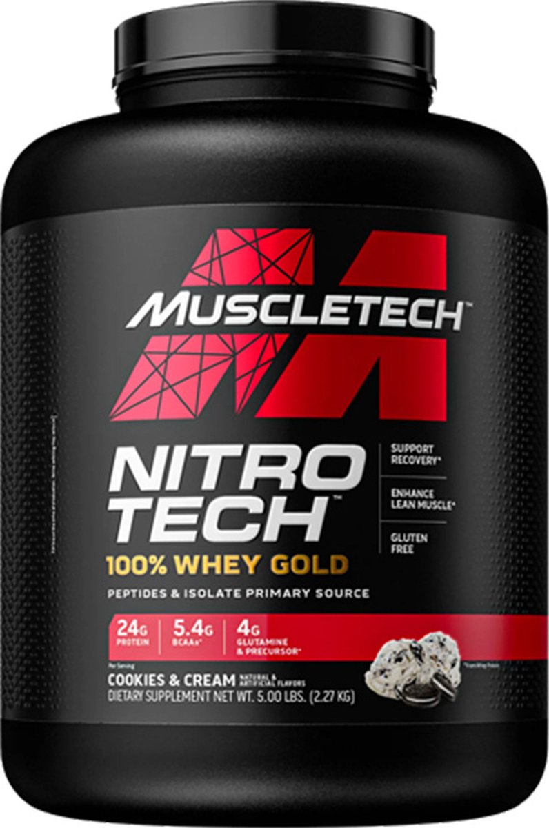 Goedkoopste Nitro Tech Whey Gold 2270gr Cookies & Cream