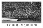 Walljar - FC Utrecht - PSV Eindhoven '76 - Zwart wit poster met lijst